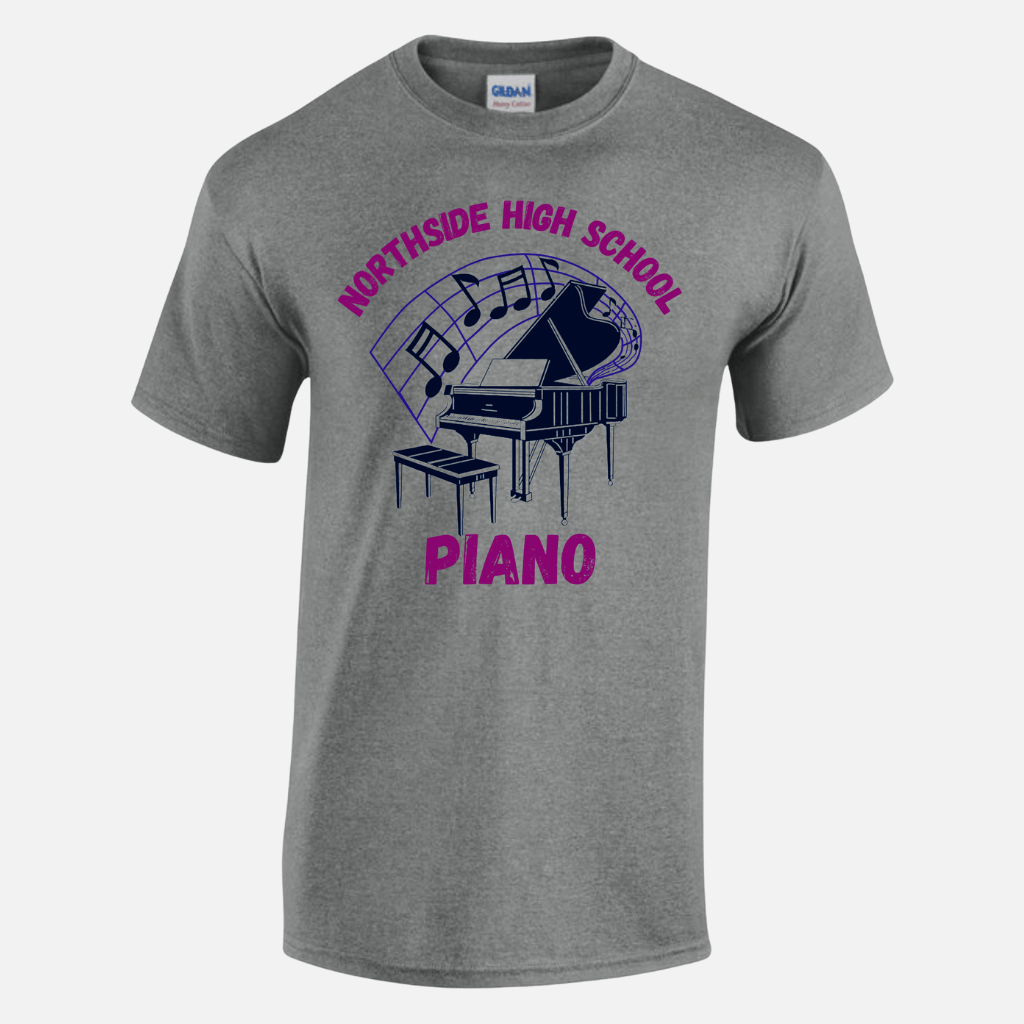 Northside High School Piano T-Shirt - Grey