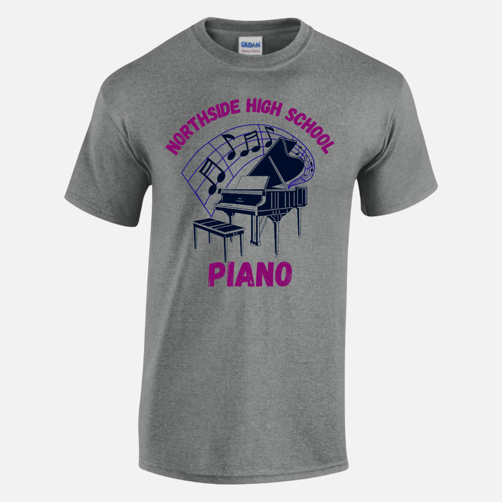 Northside High School Piano T-Shirt - Grey